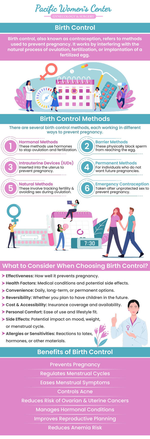 At Pacific Women's Center in Eugene, OR, Dr. Richard Beyerlein, MD, CPI, FACOG, and Dr. Tamara A. Stenshoel, MD, FACOG, offer comprehensive guidance on the many birth control options available to you. From hormonal methods like birth control pills, IUDs, and implants to non-hormonal options like copper IUDs and natural methods, our team helps you choose what best fits your lifestyle and health needs. We take into account factors such as your medical history, convenience, and personal preferences to create a tailored birth control plan. For more information, contact us or schedule an appointment online. We are conveniently located at 911 Country Club Rd. Suite 222, Eugene, OR 97401. At Pacific Women's Center in Eugene, OR, Dr. Richard Beyerlein, MD, CPI, FACOG, and Dr. Tamara A. Stenshoel, MD, FACOG, offer comprehensive guidance on the many birth control options available to you. From hormonal methods like birth control pills, IUDs, and implants to non-hormonal options like copper IUDs and natural methods, our team helps you choose what best fits your lifestyle and health needs. We take into account factors such as your medical history, convenience, and personal preferences to create a tailored birth control plan. For more information, contact us or schedule an appointment online. We are conveniently located at 911 Country Club Rd. Suite 222, Eugene, OR 97401.