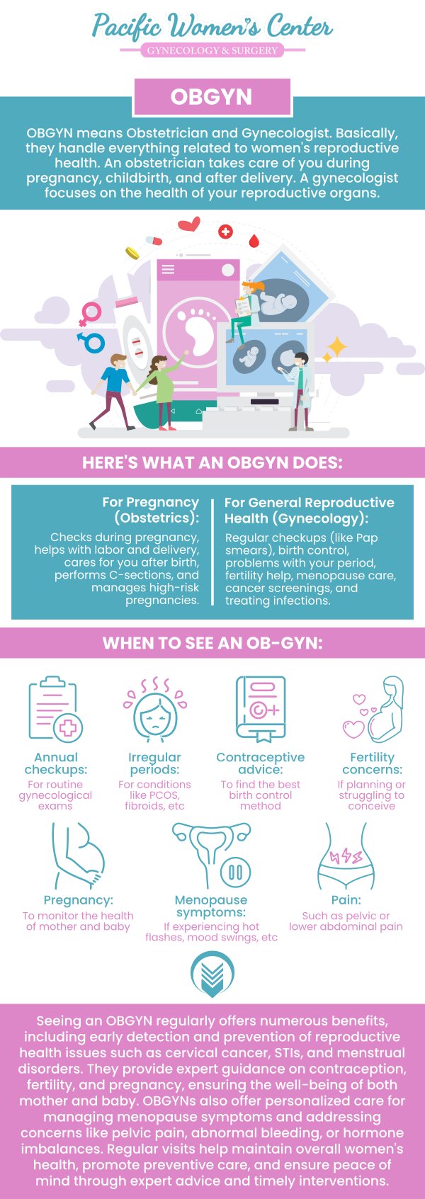 At Pacific Women's Center, we provide comprehensive OB-GYN care with a focus on women’s health, accepting Medicare for affordable and accessible services. Dr. Richard Beyerlein, MD, CPI, FACOG, and Dr. Tamara A. Stenshoel, MD, FACOG, offer expert care for a wide range of gynecological and obstetric needs. From routine exams and screenings to specialized treatments, we’re here to support your health at every stage of life. For more information, contact us or schedule an appointment online. We are conveniently located at 911 Country Club Rd. Suite 222, Eugene, OR 97401.